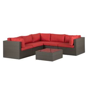 Loungeset Paradise Lounge I (6-teilig) Braun / Rot