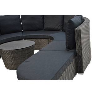 Loungesitzgruppe Rondo (4-teilig) Polyrattan / Webstoff - Anthrazit / Braun