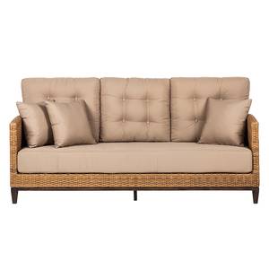 Loungesofa Cassale (3-Sitzer) Polyrattan Hellbraun