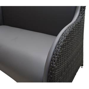 Divano lounge Lesura Vera pelle/Polyrattan - Grigio/Marrone