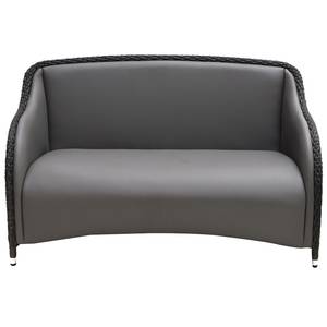 Loungesofa Lesura Echtleder / Polyrattan - Grau / Braun