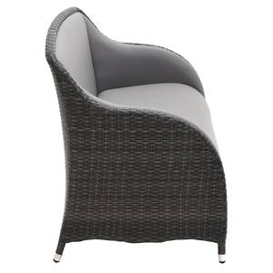 Divano lounge Lesura Vera pelle/Polyrattan - Grigio/Marrone