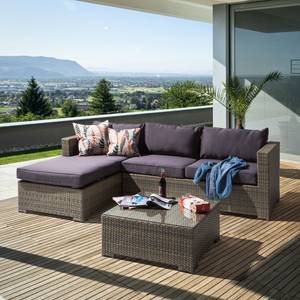 Loungesofa Paradise Lounge III (2-teilig) - Polyrattan / Webstoff - Braun / Deep Taupe