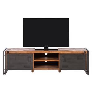 Tv-meubel MANCHESTER 2 vakken midden massief acaciahout/metaal