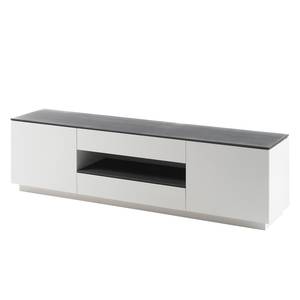 Meuble TV Milton II Mat Blanc / Gris minéral