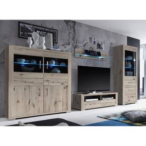 Hoge kast Hunton II zandkleurige eikenhouten look