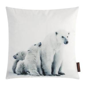 Kissenbezug Frosty Bear Webstoff - Weiß / Grau