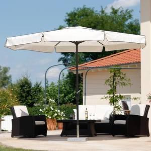 Marktschirm Amalfi Aluminium/Polyester Anthrazit/Natur Durchmesser: 300 cm