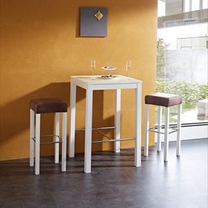 Table de bar Hartley Bois massif - Blanc - 70 x 70 cm