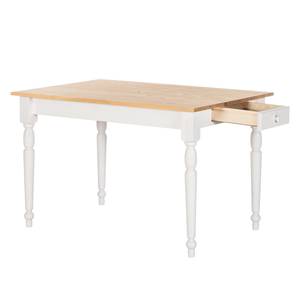 Table Edgware Pin massif - Miel / Blanc - 120 x 80 cm