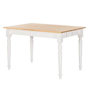 Table Edgware Pin massif - Miel / Blanc - 120 x 80 cm
