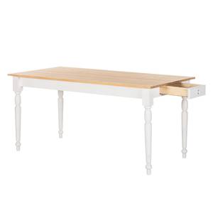 Massieve eettafel Edgware massief grenenhout - Honingkleurig/wit - 160x80cm