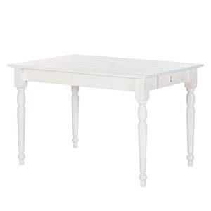 Table Edgware Pin massif - Pin blanc - 120 x 80 cm