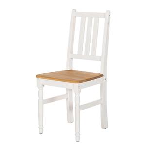 Chaises Edgware II (lot de 2) Pin massif - Miel / Blanc - Sans accoudoirs