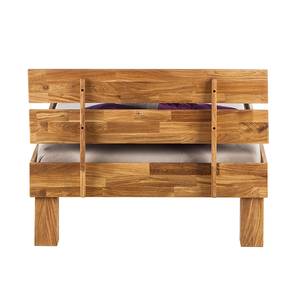 Lit en bois massif AresWOOD Chêne - 100 x 200cm - Avec tête de lit