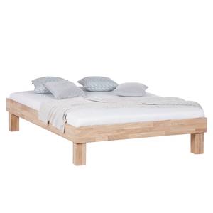 Massief houten bed AresWOOD Wit geolied eikenhout - 160 x 200cm - Zonder hoofdeinde