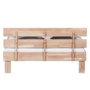 Lit en bois massif AresWOOD Chêne blanc huilé - 140 x 190cm - Avec tête de lit