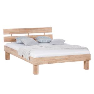 Massief houten bed AresWOOD Wit geolied kernbeukenhout - 120 x 200cm - Met hoofdeinde