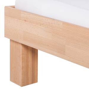 Lit en bois massif AresWOOD Duramen de hêtre blanc huilé - 140 x 200cm - Avec tête de lit