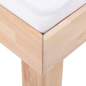 Lit en bois massif AresWOOD Duramen de hêtre blanc huilé - 140 x 200cm - Avec tête de lit