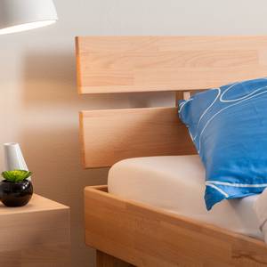 Massief houten bed AresWOOD Wit geolied kernbeukenhout - 140 x 200cm - Met hoofdeinde