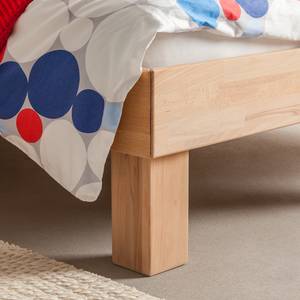 Massief houten bed AresWOOD Wit geolied kernbeukenhout - 120 x 200cm - Met hoofdeinde