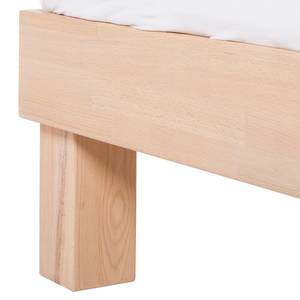 Lit en bois massif AresWOOD Duramen de hêtre blanc huilé - 160 x 200cm - Avec tête de lit