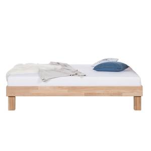 Lit en bois massif AresWOOD Chêne blanc huilé - 200 x 200cm - Sans tête de lit