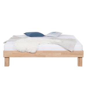 Lit en bois massif AresWOOD Chêne blanc huilé - 200 x 200cm - Sans tête de lit