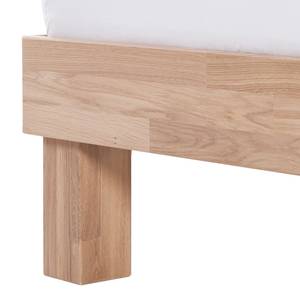 Lit en bois massif AresWOOD Chêne blanc huilé - 200 x 200cm - Sans tête de lit