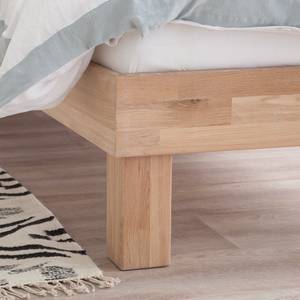Massief houten bed AresWOOD Wit geolied eikenhout - 90 x 190cm - Met hoofdeinde