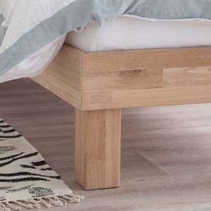 Massief houten bed AresWOOD Wit geolied eikenhout - 90 x 200cm - Met hoofdeinde