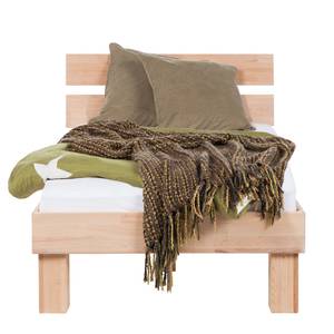 Massief houten bed AresWOOD Wit geolied kernbeukenhout - 90 x 200cm - Met hoofdeinde