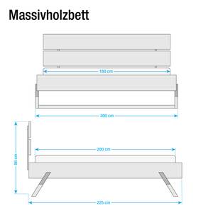 Letto Breuberg in legno massello Rovere selvatico massello - 180 x 200cm