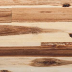 Lit en bois massif Cali II Acacia massif / Imitation cuir - Acacia / Marron - 160 x 200cm