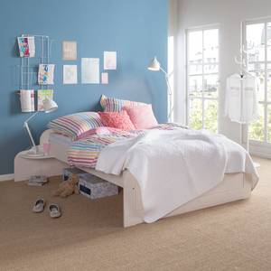 Massief houten bed Fia massief grenenhout - Wit grenenhout - 160 x 200cm