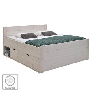 Lit en bois massif Jana Pin blanc