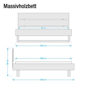 Massivholzbett Karsbach Fichte massiv - Weiß - 180 x 200cm