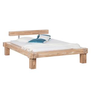 Massief houten bed Viktoria Wit geolied eikenhout - 140 x 200cm