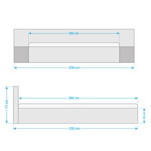 Massivholzbett Wicklewood Braun - Massivholz - 230 x 71 x 235 cm