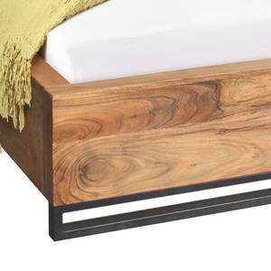 Houten bed Woodson massief acaciahout - lichtbruin acaciahout/antracietkleurig - 140 x 200cm - Acaciahouten Lichtbruin - 140 x 200cm