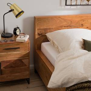 Houten bed Woodson massief acaciahout - lichtbruin acaciahout/antracietkleurig - 140 x 200cm - Acaciahouten Lichtbruin - 140 x 200cm