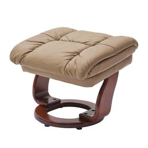 Fauteuil de relaxation Grunewald Avec repose-pieds - Cuir véritable / Imitation cuir - Marron / Imitation Noyer