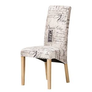 Gestoffeerde stoelen Famera II (2-delige set) - Crèmekleurig/natuurlijk beukenhout