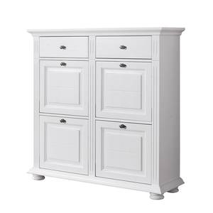 Armoire polyvalente Nolan Pin noueux massif - Lasure blanche