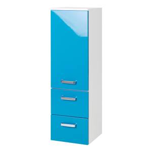 Kleine kast a-qua hoogglans turquoise/wit - breedte: 35 cm