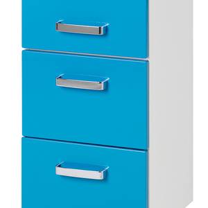 Armoire midi a-qua Turquoise brillant / Blanc - Largeur : 35 cm