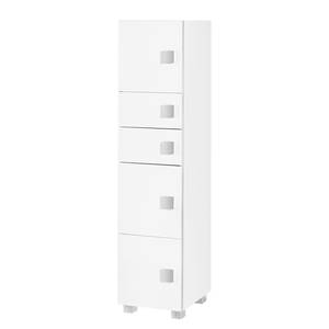 Armoire midi Genf Blanc brillant / Blanc - Largeur : 33 cm