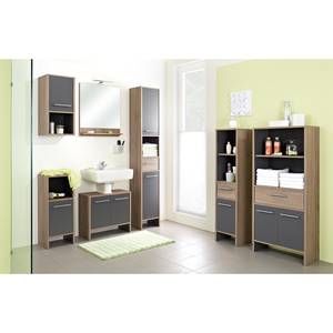 Midischrank Kim Eiche Sanremo Dekor / Grau - Breite: 33 cm