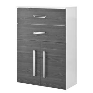 Midischrank Lugano II Weiß/Pinie-Anthrazit Dekor - 70 cm